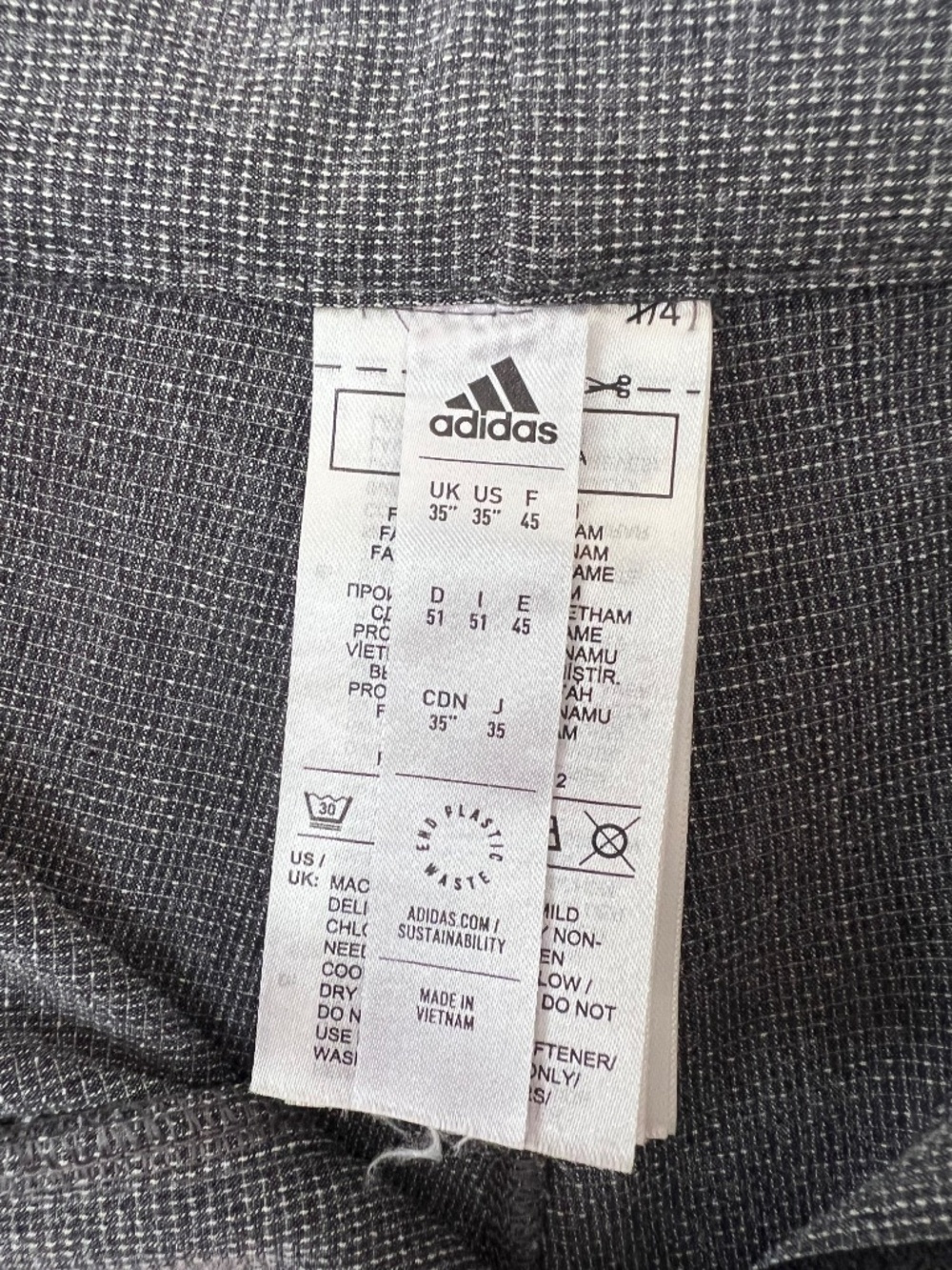 Adidas Men's Heathered Grey Golf Shorts Size 35 - Picture 3 of 3